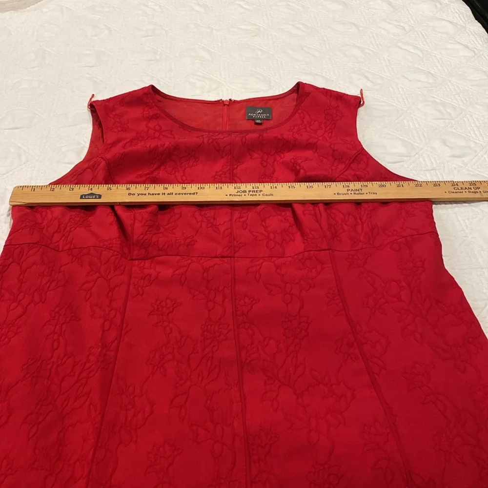 Adrianna Papell red A-line cocktail dress Size 18W fully lined zipper in back - Picture 5 of 12